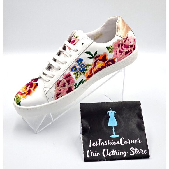 NWOB Johnny Was Women's Floral Embroidered Leather Dylanne Sneakers Sz 7.5 2473 - Picture 16 of 16